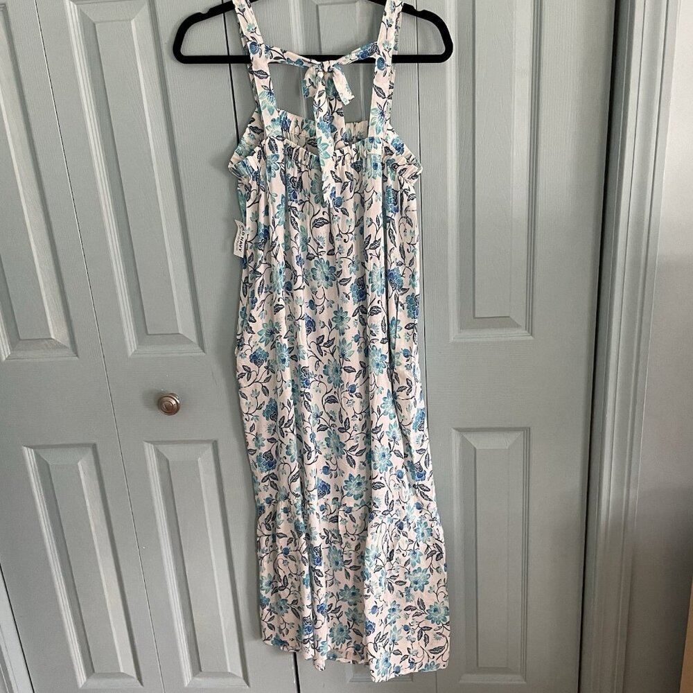 Old Navy Women’s Sleeveless Tie-Back Cutout Maxi Dress Medium Light Blue Flowers - Picture 11 of 15